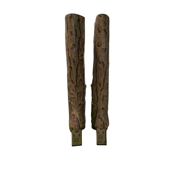 NEW Sam Edelman Women's 6 M Sylvia Tan Python Embossed Leather Boots - Picture 6 of 8